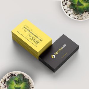 Business Card 350gsm, Standard, Round Corner, UV Spot, Gold Foiling