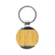 Round Bamboo and Metal Keychains