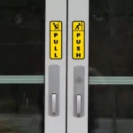 Custom glass sticker printing Dubai for shop windows office glass branding and partition decoration UAE