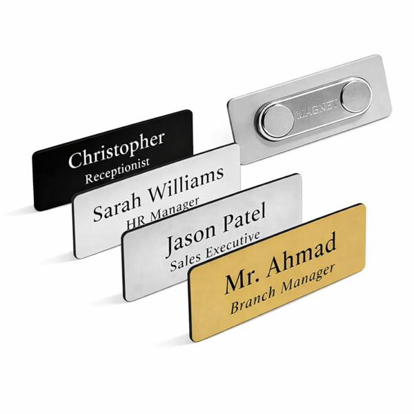 Magnetic Metal Name Badges