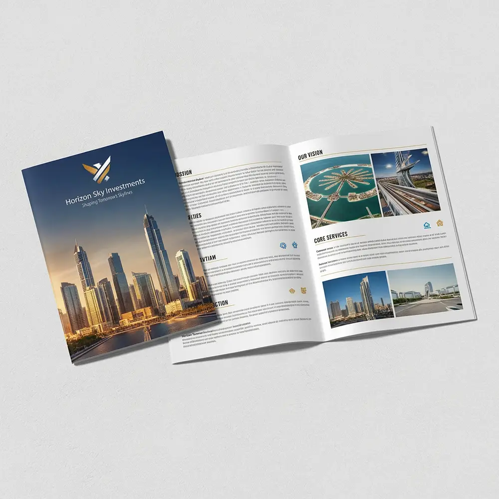 A4 Folded Brochure Printing 135 GSM Glossy Dubai