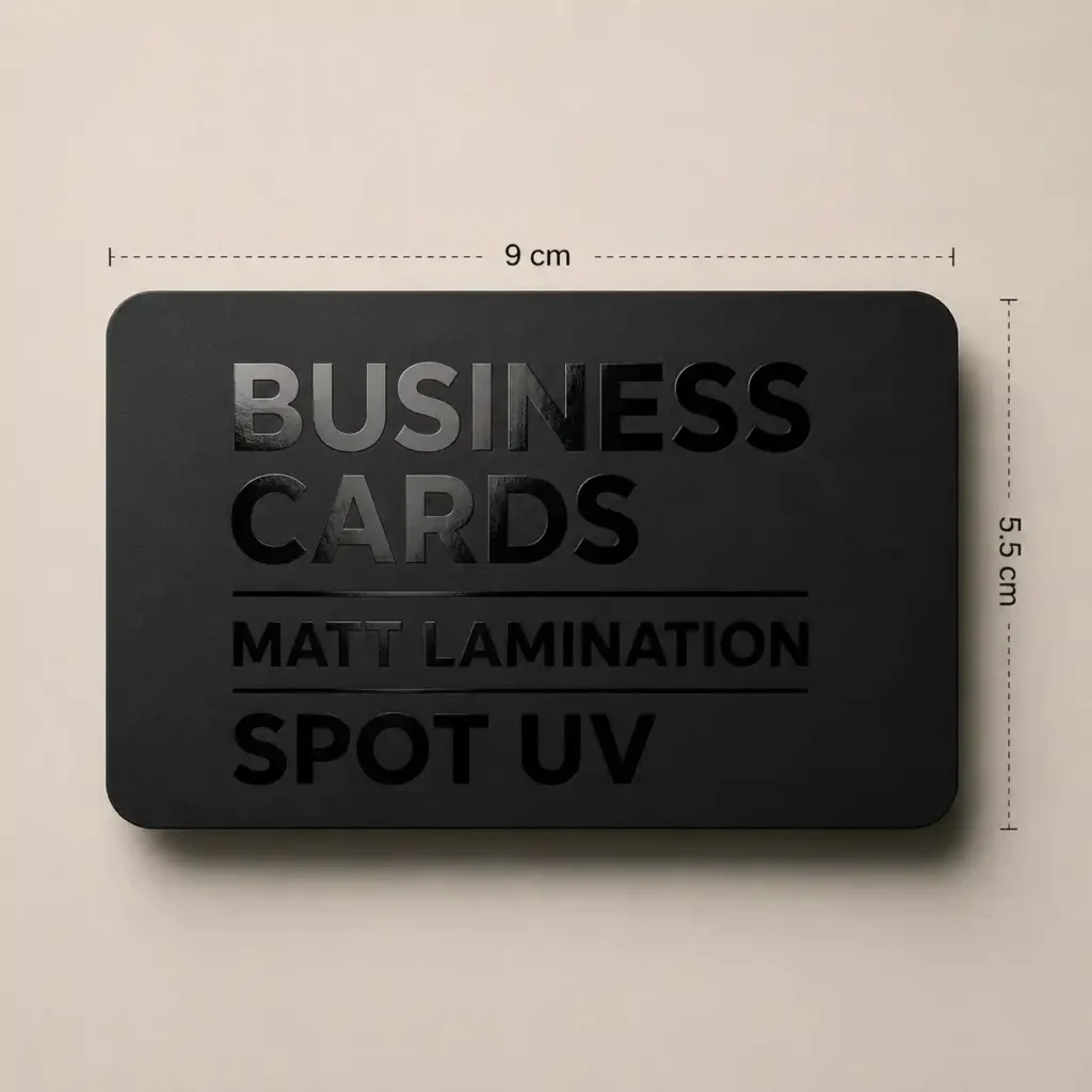 Business Cards with Matt Lamination and Spot UV Finish Dubai UAE
