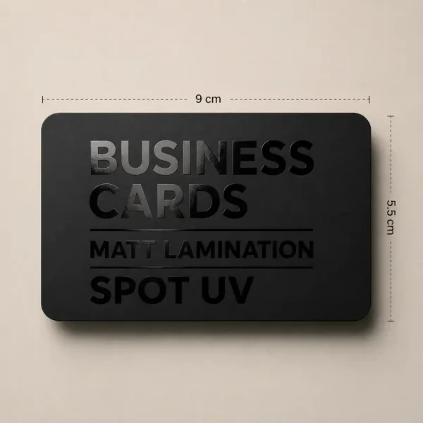 Business Cards with Matt Lamination and Spot UV Finish Dubai UAE