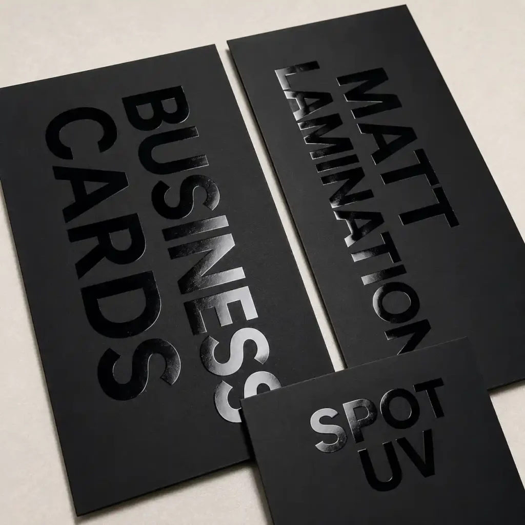 Business Cards with Matt Lamination and Spot UV Finish Dubai UAE