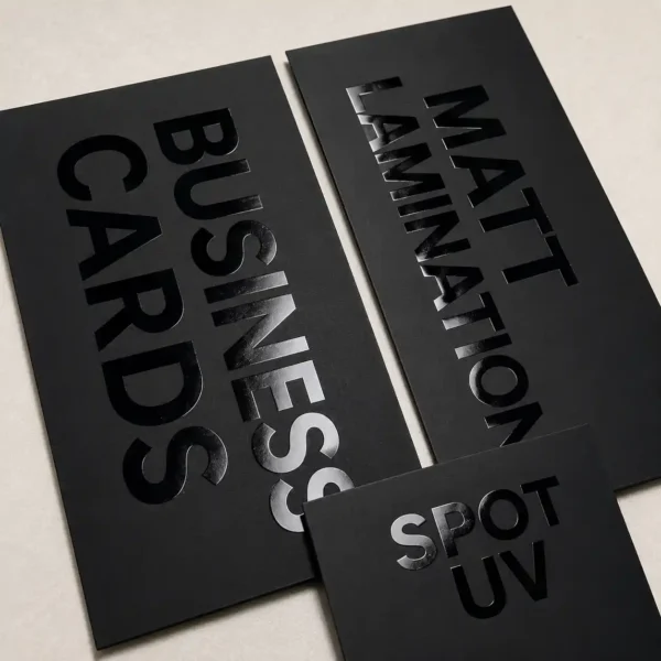 Business Cards with Matt Lamination and Spot UV Finish Dubai UAE
