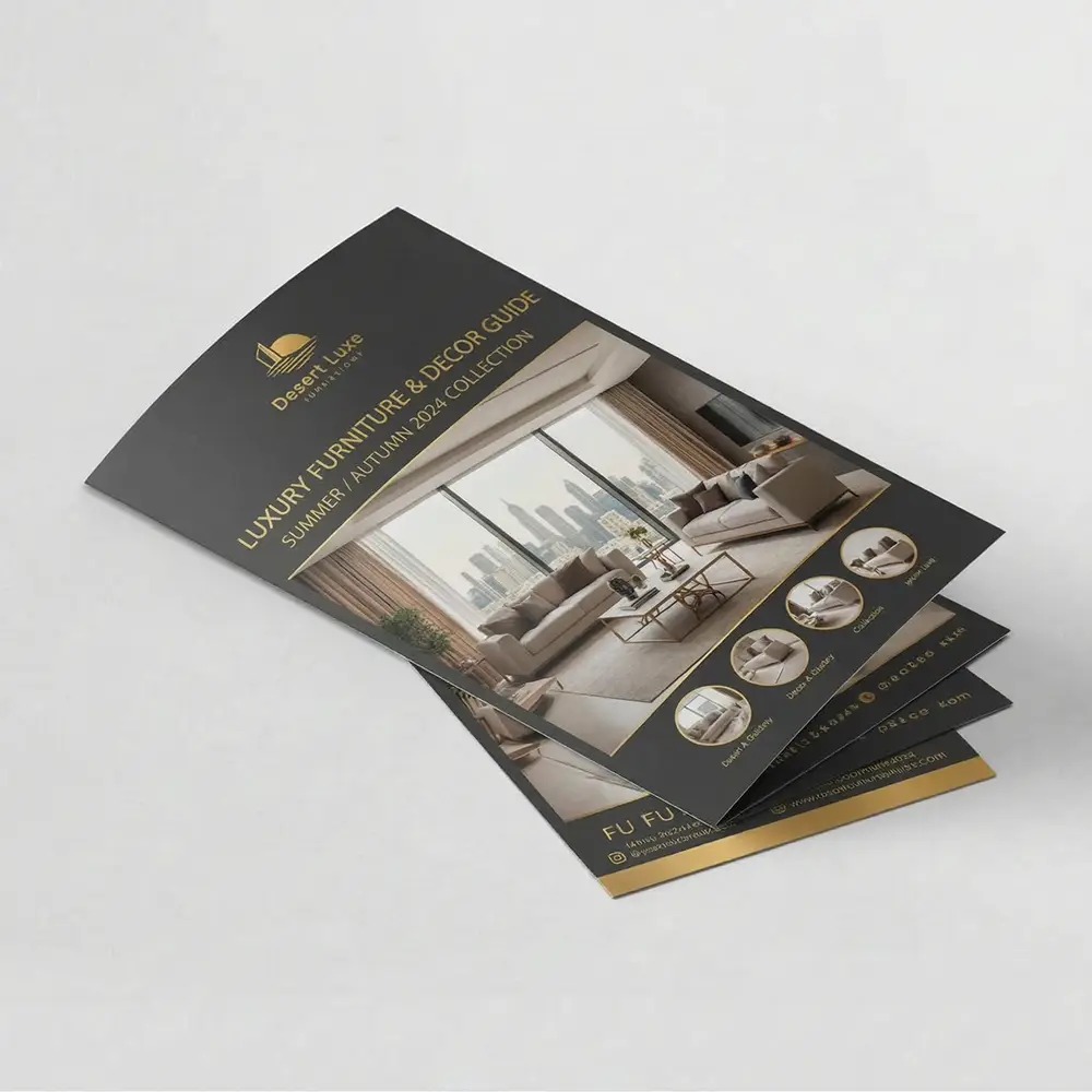 DL Flyer Printing 135 GSM Glossy Paper Dubai