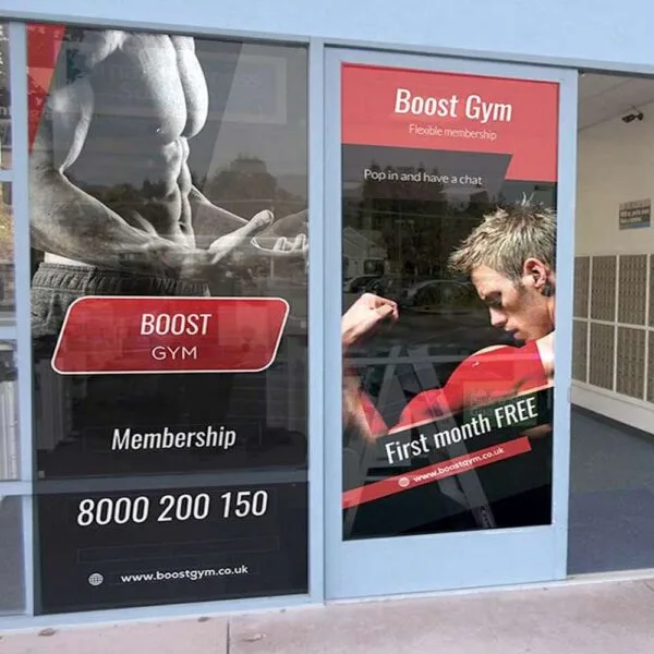 One Way Vision Sticker Printing Dubai UAE for shop glass branding and vehicle advertising