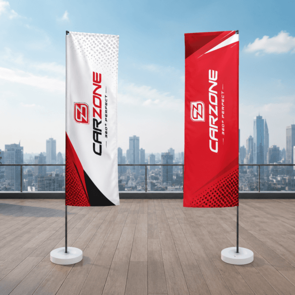 L shape flag printing UAE custom outdoor advertising flag Dubai 200x90cm L shape flag
