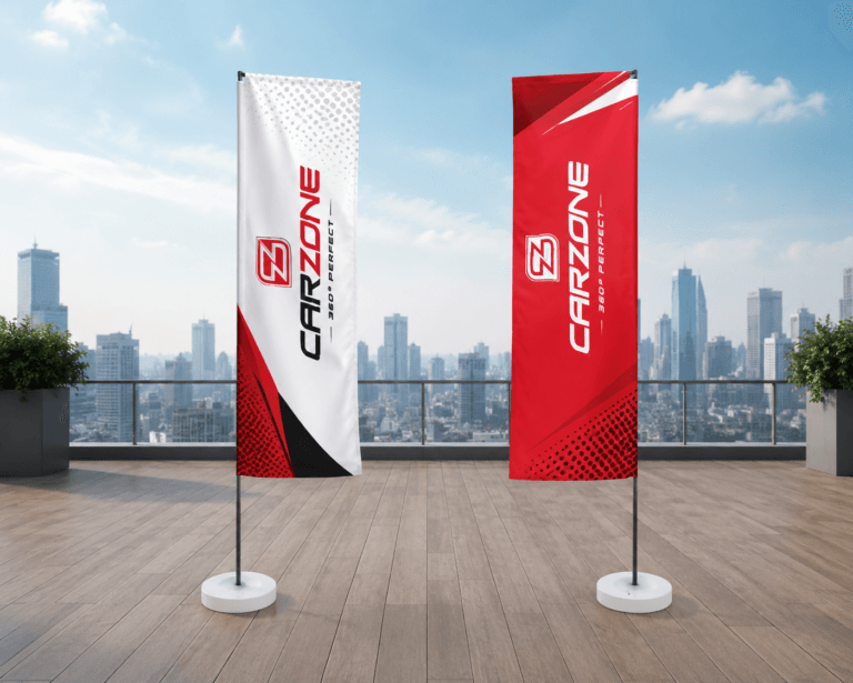 L shape flag printing UAE custom outdoor advertising flag Dubai 200x90cm L shape flag