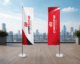 L shape flag printing UAE custom outdoor advertising flag Dubai 200x90cm L shape flag