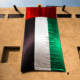 UAE building wall flag large outdoor display on villa wall