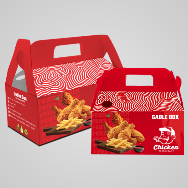 Custom branded gable boxes with handle for gift packaging Dubai